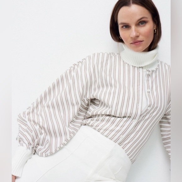 NWT Club Monaco Striped Dolman Sleeve Top Size Small - Picture 1 of 6